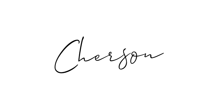Allison_Script is a professional signature style that is perfect for those who want to add a touch of class to their signature. It is also a great choice for those who want to make their signature more unique. Get Cherson name to fancy signature for free. Cherson signature style 2 images and pictures png