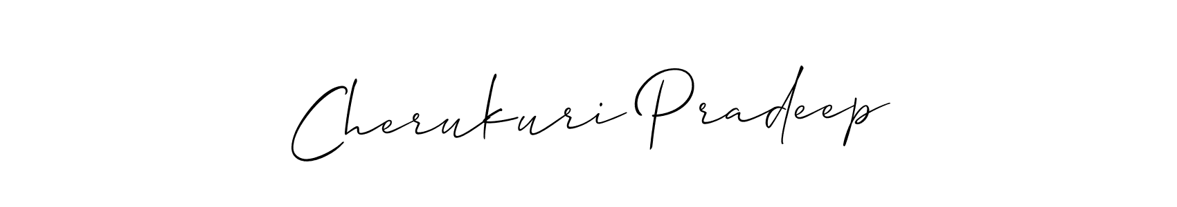 This is the best signature style for the Cherukuri Pradeep name. Also you like these signature font (Allison_Script). Mix name signature. Cherukuri Pradeep signature style 2 images and pictures png
