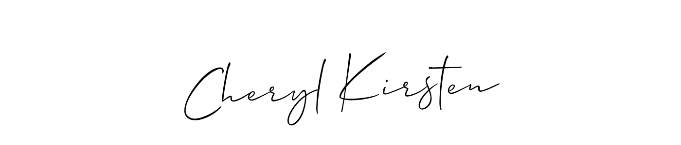 Use a signature maker to create a handwritten signature online. With this signature software, you can design (Allison_Script) your own signature for name Cheryl Kirsten. Cheryl Kirsten signature style 2 images and pictures png