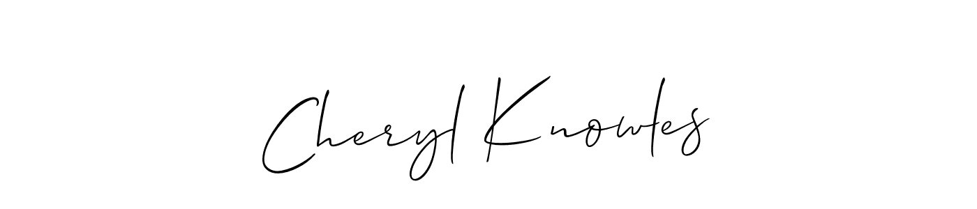 How to make Cheryl Knowles signature? Allison_Script is a professional autograph style. Create handwritten signature for Cheryl Knowles name. Cheryl Knowles signature style 2 images and pictures png