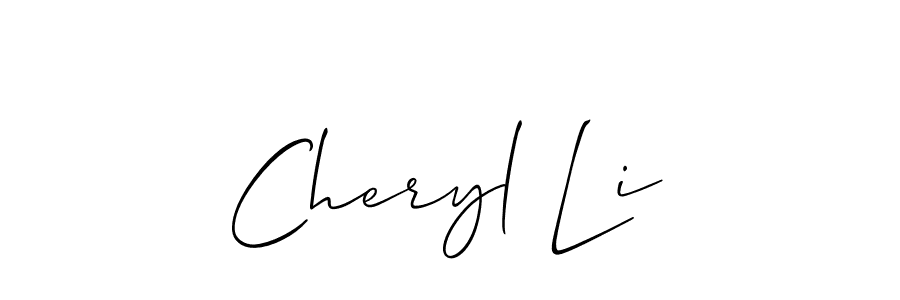 Make a beautiful signature design for name Cheryl Li. With this signature (Allison_Script) style, you can create a handwritten signature for free. Cheryl Li signature style 2 images and pictures png