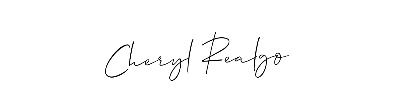 Create a beautiful signature design for name Cheryl Realgo. With this signature (Allison_Script) fonts, you can make a handwritten signature for free. Cheryl Realgo signature style 2 images and pictures png