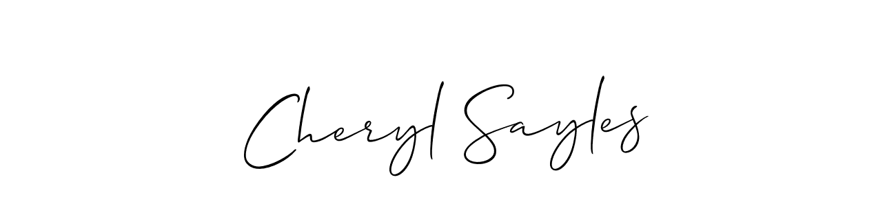 Create a beautiful signature design for name Cheryl Sayles. With this signature (Allison_Script) fonts, you can make a handwritten signature for free. Cheryl Sayles signature style 2 images and pictures png