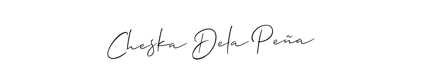 Cheska Dela Peña stylish signature style. Best Handwritten Sign (Allison_Script) for my name. Handwritten Signature Collection Ideas for my name Cheska Dela Peña. Cheska Dela Peña signature style 2 images and pictures png