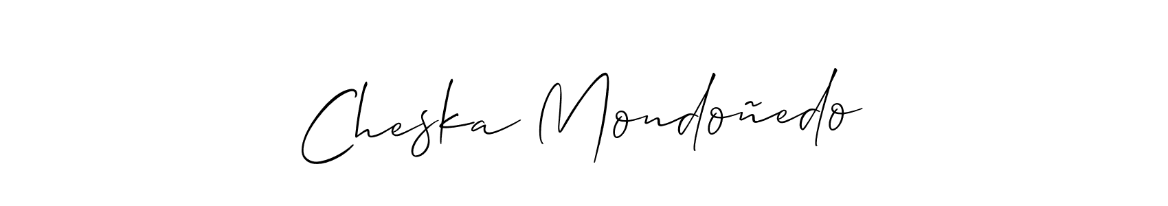 Cheska Mondoñedo stylish signature style. Best Handwritten Sign (Allison_Script) for my name. Handwritten Signature Collection Ideas for my name Cheska Mondoñedo. Cheska Mondoñedo signature style 2 images and pictures png