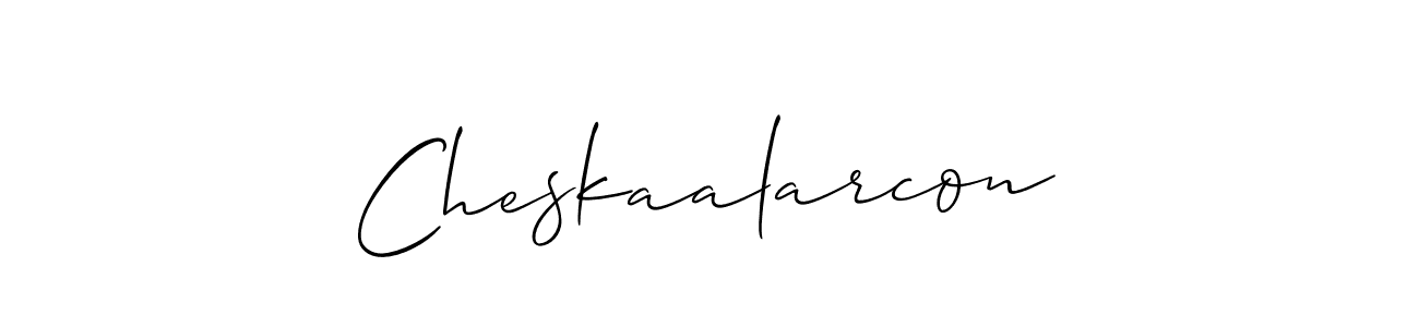 Design your own signature with our free online signature maker. With this signature software, you can create a handwritten (Allison_Script) signature for name Cheskaalarcon. Cheskaalarcon signature style 2 images and pictures png