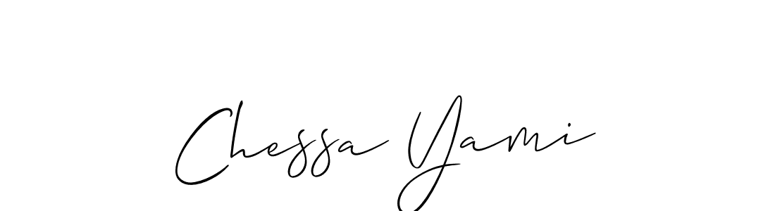 Also You can easily find your signature by using the search form. We will create Chessa Yami name handwritten signature images for you free of cost using Allison_Script sign style. Chessa Yami signature style 2 images and pictures png