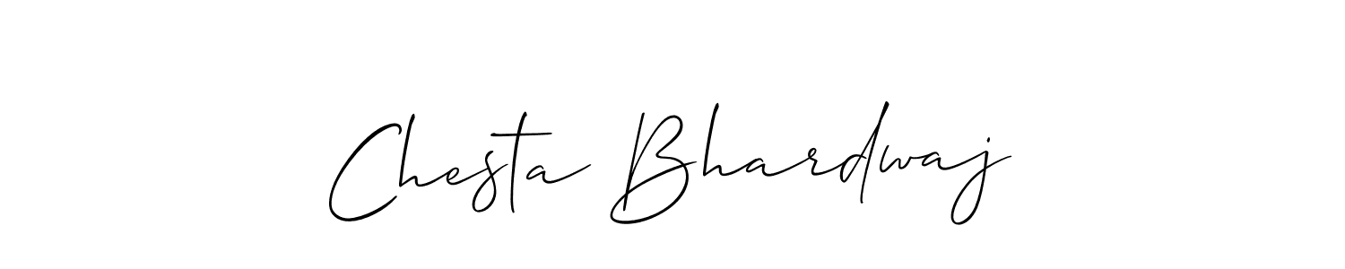 Design your own signature with our free online signature maker. With this signature software, you can create a handwritten (Allison_Script) signature for name Chesta Bhardwaj. Chesta Bhardwaj signature style 2 images and pictures png