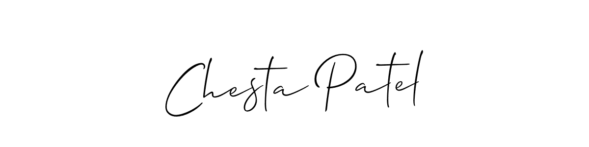 Also we have Chesta Patel name is the best signature style. Create professional handwritten signature collection using Allison_Script autograph style. Chesta Patel signature style 2 images and pictures png