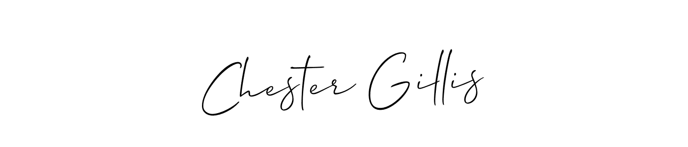 Also You can easily find your signature by using the search form. We will create Chester Gillis name handwritten signature images for you free of cost using Allison_Script sign style. Chester Gillis signature style 2 images and pictures png
