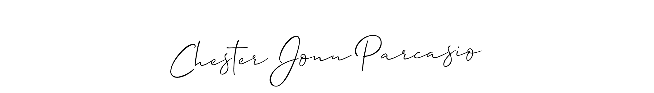 Allison_Script is a professional signature style that is perfect for those who want to add a touch of class to their signature. It is also a great choice for those who want to make their signature more unique. Get Chester Jonn Parcasio name to fancy signature for free. Chester Jonn Parcasio signature style 2 images and pictures png