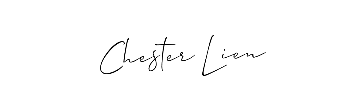 Also You can easily find your signature by using the search form. We will create Chester Lien name handwritten signature images for you free of cost using Allison_Script sign style. Chester Lien signature style 2 images and pictures png