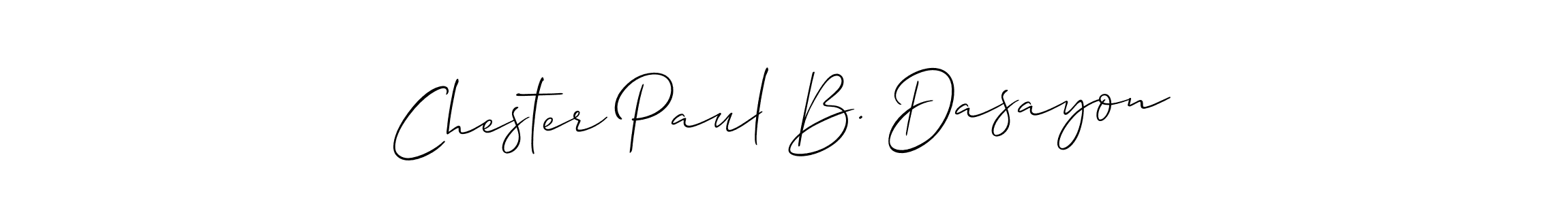 Similarly Allison_Script is the best handwritten signature design. Signature creator online .You can use it as an online autograph creator for name Chester Paul B. Dasayon. Chester Paul B. Dasayon signature style 2 images and pictures png