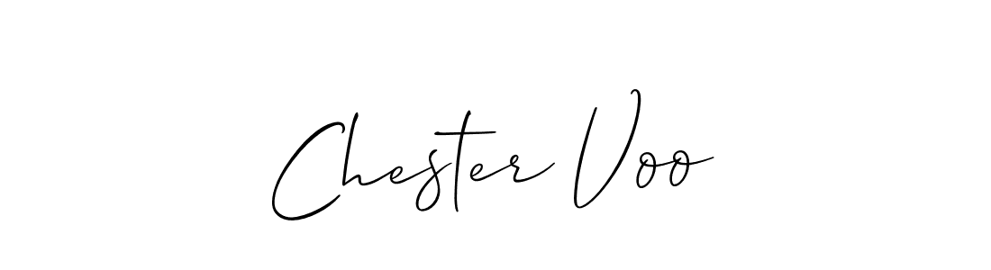 How to make Chester Voo name signature. Use Allison_Script style for creating short signs online. This is the latest handwritten sign. Chester Voo signature style 2 images and pictures png