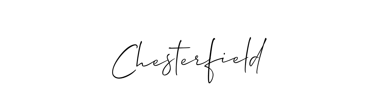Design your own signature with our free online signature maker. With this signature software, you can create a handwritten (Allison_Script) signature for name Chesterfield. Chesterfield signature style 2 images and pictures png