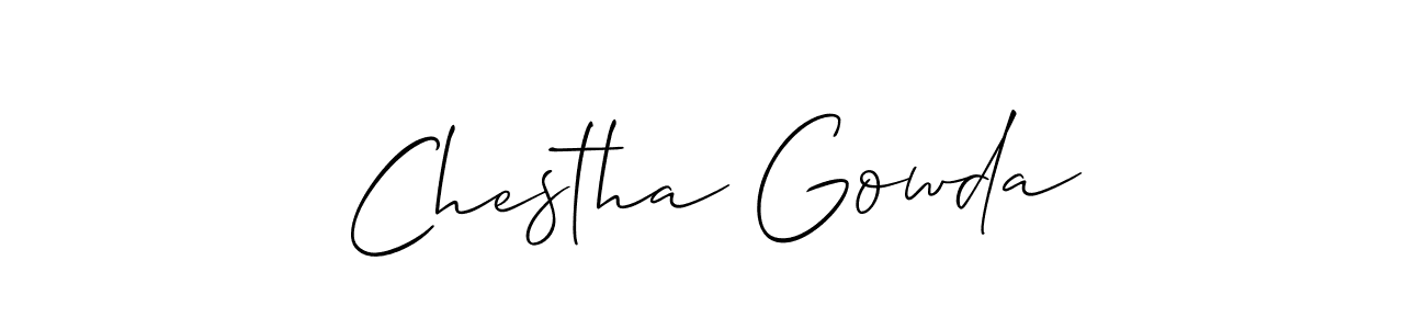 Similarly Allison_Script is the best handwritten signature design. Signature creator online .You can use it as an online autograph creator for name Chestha Gowda. Chestha Gowda signature style 2 images and pictures png