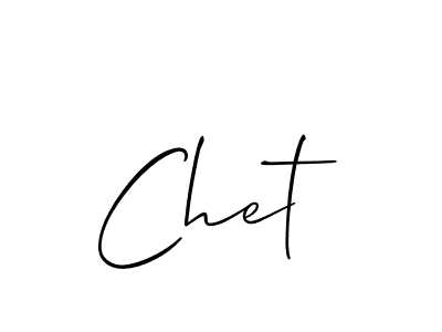 Design your own signature with our free online signature maker. With this signature software, you can create a handwritten (Allison_Script) signature for name Chet. Chet signature style 2 images and pictures png