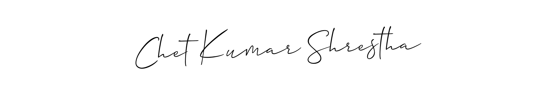 Create a beautiful signature design for name Chet Kumar Shrestha. With this signature (Allison_Script) fonts, you can make a handwritten signature for free. Chet Kumar Shrestha signature style 2 images and pictures png