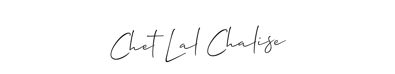 It looks lik you need a new signature style for name Chet Lal Chalise. Design unique handwritten (Allison_Script) signature with our free signature maker in just a few clicks. Chet Lal Chalise signature style 2 images and pictures png