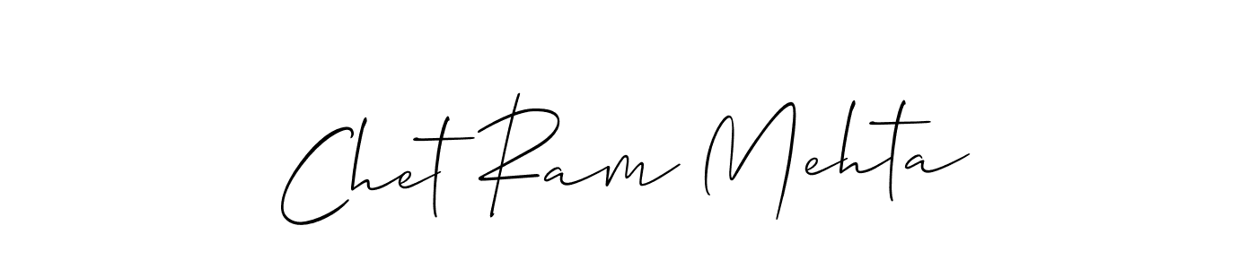Design your own signature with our free online signature maker. With this signature software, you can create a handwritten (Allison_Script) signature for name Chet Ram Mehta. Chet Ram Mehta signature style 2 images and pictures png