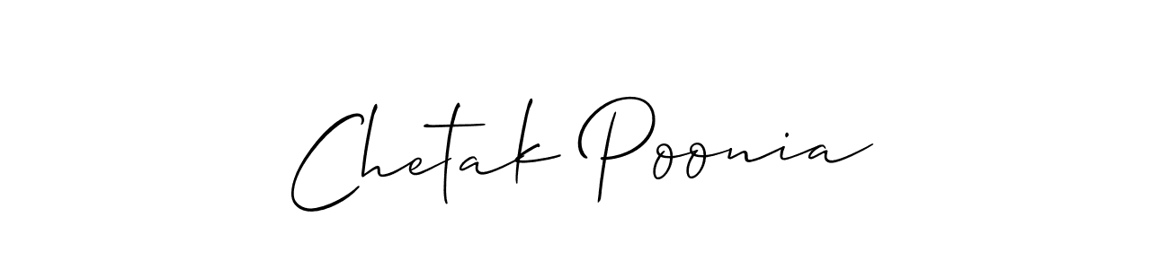 Design your own signature with our free online signature maker. With this signature software, you can create a handwritten (Allison_Script) signature for name Chetak Poonia. Chetak Poonia signature style 2 images and pictures png