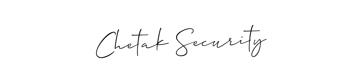 It looks lik you need a new signature style for name Chetak Security. Design unique handwritten (Allison_Script) signature with our free signature maker in just a few clicks. Chetak Security signature style 2 images and pictures png