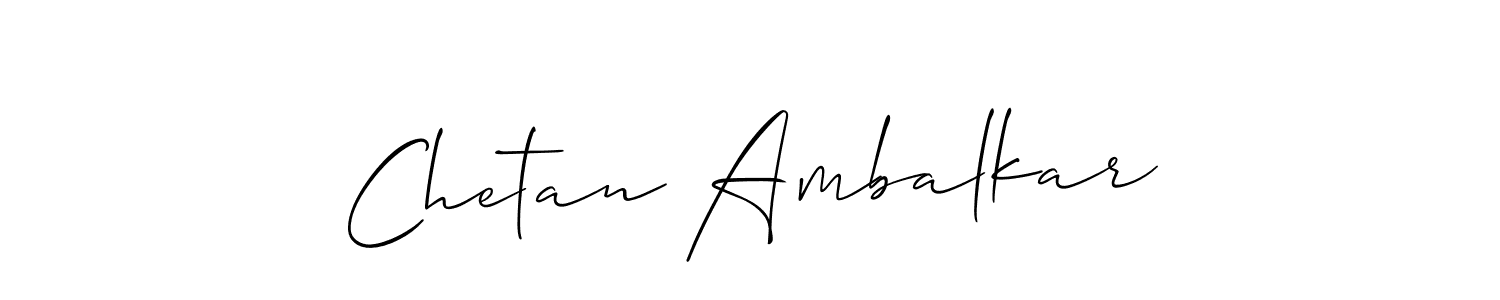 Make a short Chetan Ambalkar signature style. Manage your documents anywhere anytime using Allison_Script. Create and add eSignatures, submit forms, share and send files easily. Chetan Ambalkar signature style 2 images and pictures png