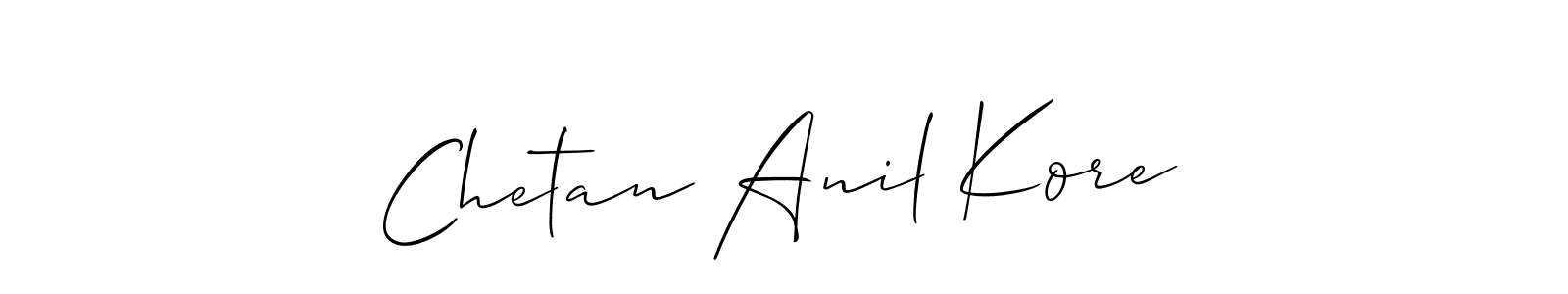 Design your own signature with our free online signature maker. With this signature software, you can create a handwritten (Allison_Script) signature for name Chetan Anil Kore. Chetan Anil Kore signature style 2 images and pictures png