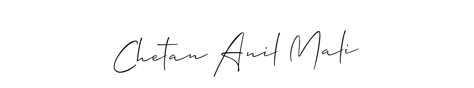 if you are searching for the best signature style for your name Chetan Anil Mali. so please give up your signature search. here we have designed multiple signature styles  using Allison_Script. Chetan Anil Mali signature style 2 images and pictures png