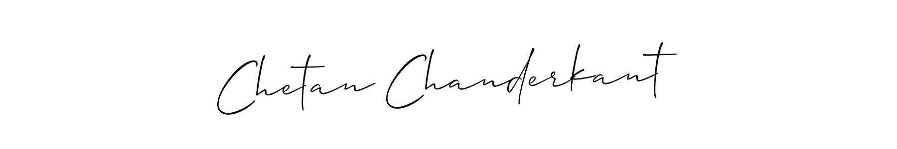 How to make Chetan Chanderkant name signature. Use Allison_Script style for creating short signs online. This is the latest handwritten sign. Chetan Chanderkant signature style 2 images and pictures png