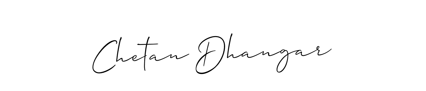 How to make Chetan Dhangar signature? Allison_Script is a professional autograph style. Create handwritten signature for Chetan Dhangar name. Chetan Dhangar signature style 2 images and pictures png