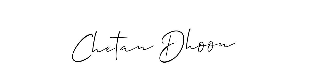 Allison_Script is a professional signature style that is perfect for those who want to add a touch of class to their signature. It is also a great choice for those who want to make their signature more unique. Get Chetan Dhoon name to fancy signature for free. Chetan Dhoon signature style 2 images and pictures png