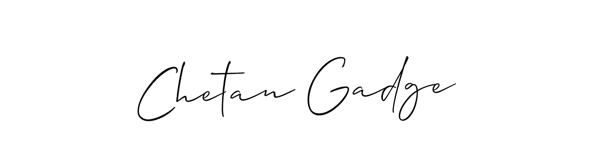 How to make Chetan Gadge name signature. Use Allison_Script style for creating short signs online. This is the latest handwritten sign. Chetan Gadge signature style 2 images and pictures png