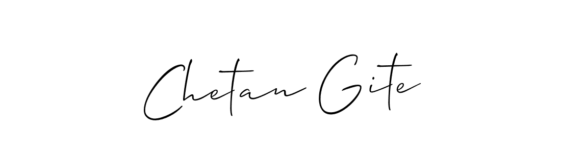 Create a beautiful signature design for name Chetan Gite. With this signature (Allison_Script) fonts, you can make a handwritten signature for free. Chetan Gite signature style 2 images and pictures png