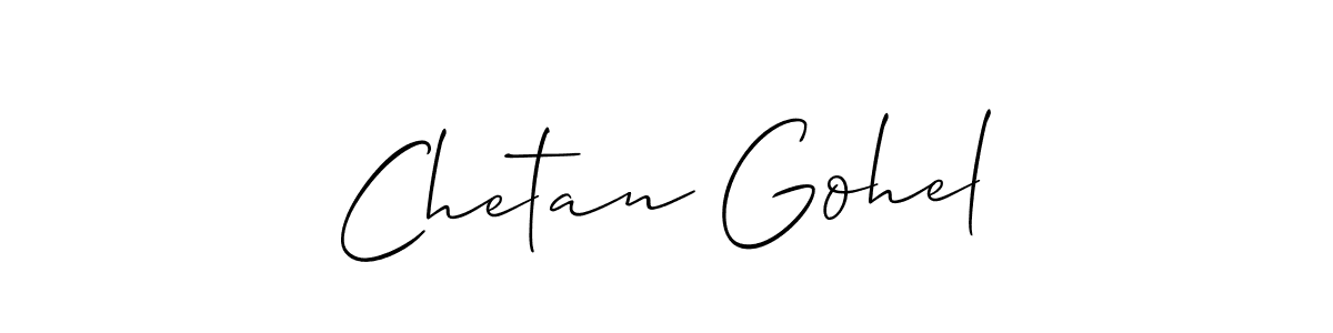 Create a beautiful signature design for name Chetan Gohel. With this signature (Allison_Script) fonts, you can make a handwritten signature for free. Chetan Gohel signature style 2 images and pictures png