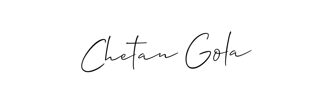 Design your own signature with our free online signature maker. With this signature software, you can create a handwritten (Allison_Script) signature for name Chetan Gola. Chetan Gola signature style 2 images and pictures png