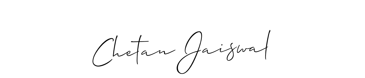 How to make Chetan Jaiswal name signature. Use Allison_Script style for creating short signs online. This is the latest handwritten sign. Chetan Jaiswal signature style 2 images and pictures png