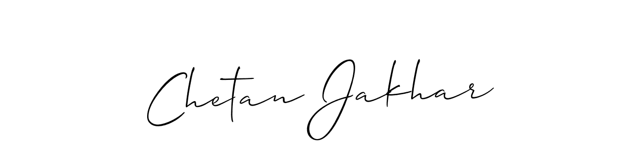 How to make Chetan Jakhar name signature. Use Allison_Script style for creating short signs online. This is the latest handwritten sign. Chetan Jakhar signature style 2 images and pictures png