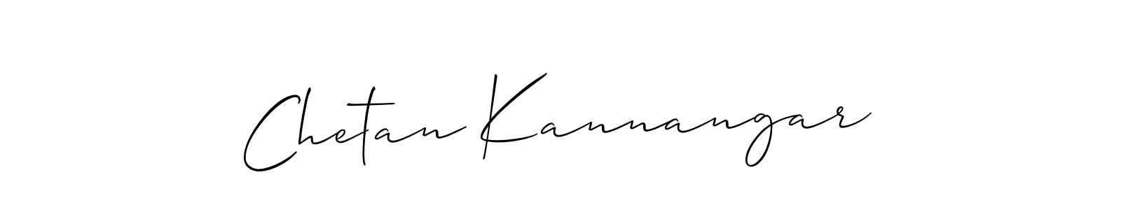 How to make Chetan Kannangar name signature. Use Allison_Script style for creating short signs online. This is the latest handwritten sign. Chetan Kannangar signature style 2 images and pictures png