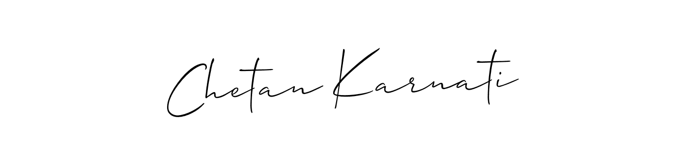 How to make Chetan Karnati name signature. Use Allison_Script style for creating short signs online. This is the latest handwritten sign. Chetan Karnati signature style 2 images and pictures png