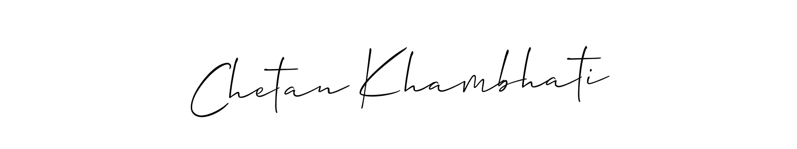 How to make Chetan Khambhati name signature. Use Allison_Script style for creating short signs online. This is the latest handwritten sign. Chetan Khambhati signature style 2 images and pictures png