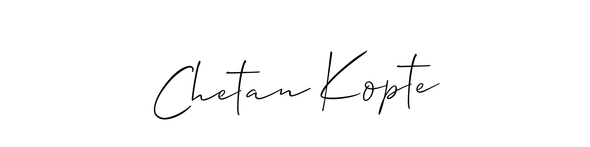Create a beautiful signature design for name Chetan Kopte. With this signature (Allison_Script) fonts, you can make a handwritten signature for free. Chetan Kopte signature style 2 images and pictures png