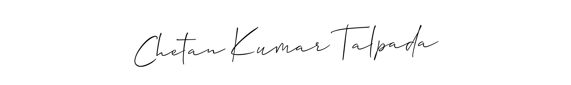 Similarly Allison_Script is the best handwritten signature design. Signature creator online .You can use it as an online autograph creator for name Chetan Kumar Talpada. Chetan Kumar Talpada signature style 2 images and pictures png