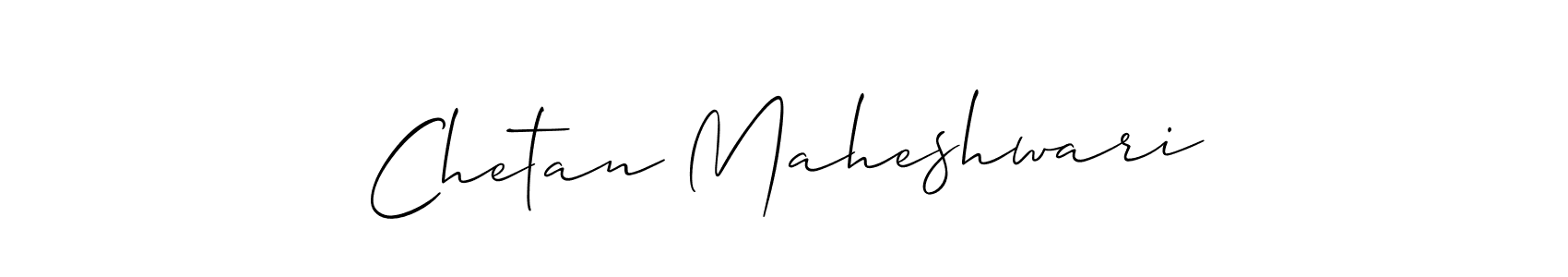How to make Chetan Maheshwari name signature. Use Allison_Script style for creating short signs online. This is the latest handwritten sign. Chetan Maheshwari signature style 2 images and pictures png