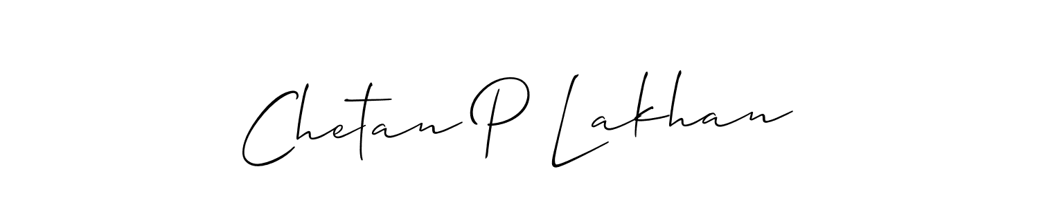 Also You can easily find your signature by using the search form. We will create Chetan P Lakhan name handwritten signature images for you free of cost using Allison_Script sign style. Chetan P Lakhan signature style 2 images and pictures png