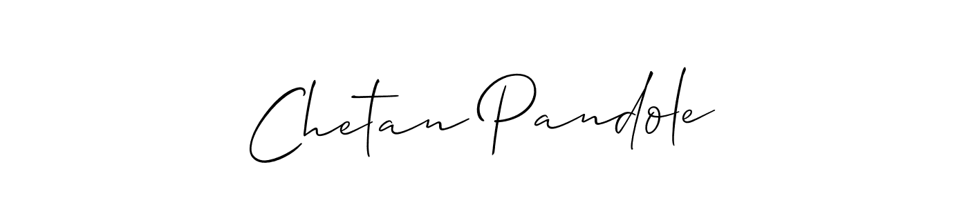 The best way (Allison_Script) to make a short signature is to pick only two or three words in your name. The name Chetan Pandole include a total of six letters. For converting this name. Chetan Pandole signature style 2 images and pictures png