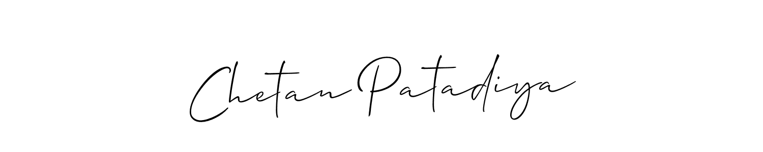You should practise on your own different ways (Allison_Script) to write your name (Chetan Patadiya) in signature. don't let someone else do it for you. Chetan Patadiya signature style 2 images and pictures png