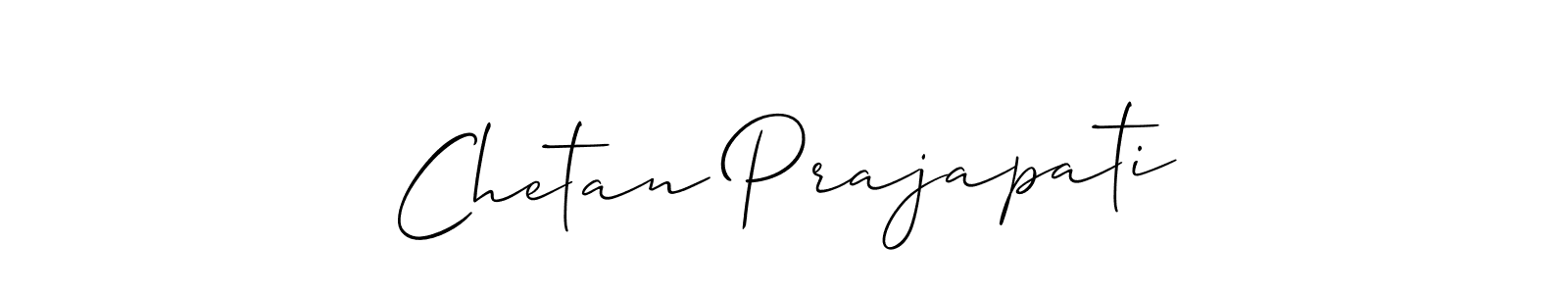 It looks lik you need a new signature style for name Chetan Prajapati. Design unique handwritten (Allison_Script) signature with our free signature maker in just a few clicks. Chetan Prajapati signature style 2 images and pictures png