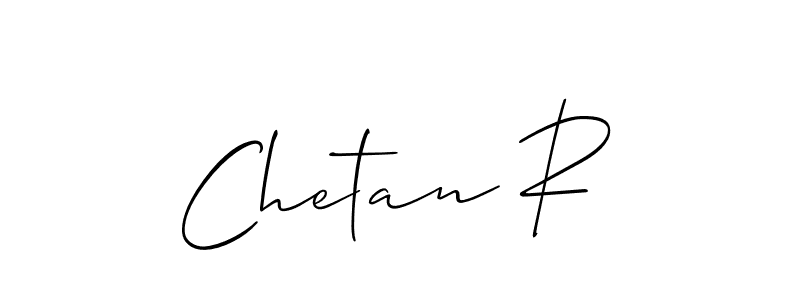 The best way (Allison_Script) to make a short signature is to pick only two or three words in your name. The name Chetan R include a total of six letters. For converting this name. Chetan R signature style 2 images and pictures png