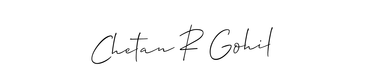 Create a beautiful signature design for name Chetan R Gohil. With this signature (Allison_Script) fonts, you can make a handwritten signature for free. Chetan R Gohil signature style 2 images and pictures png